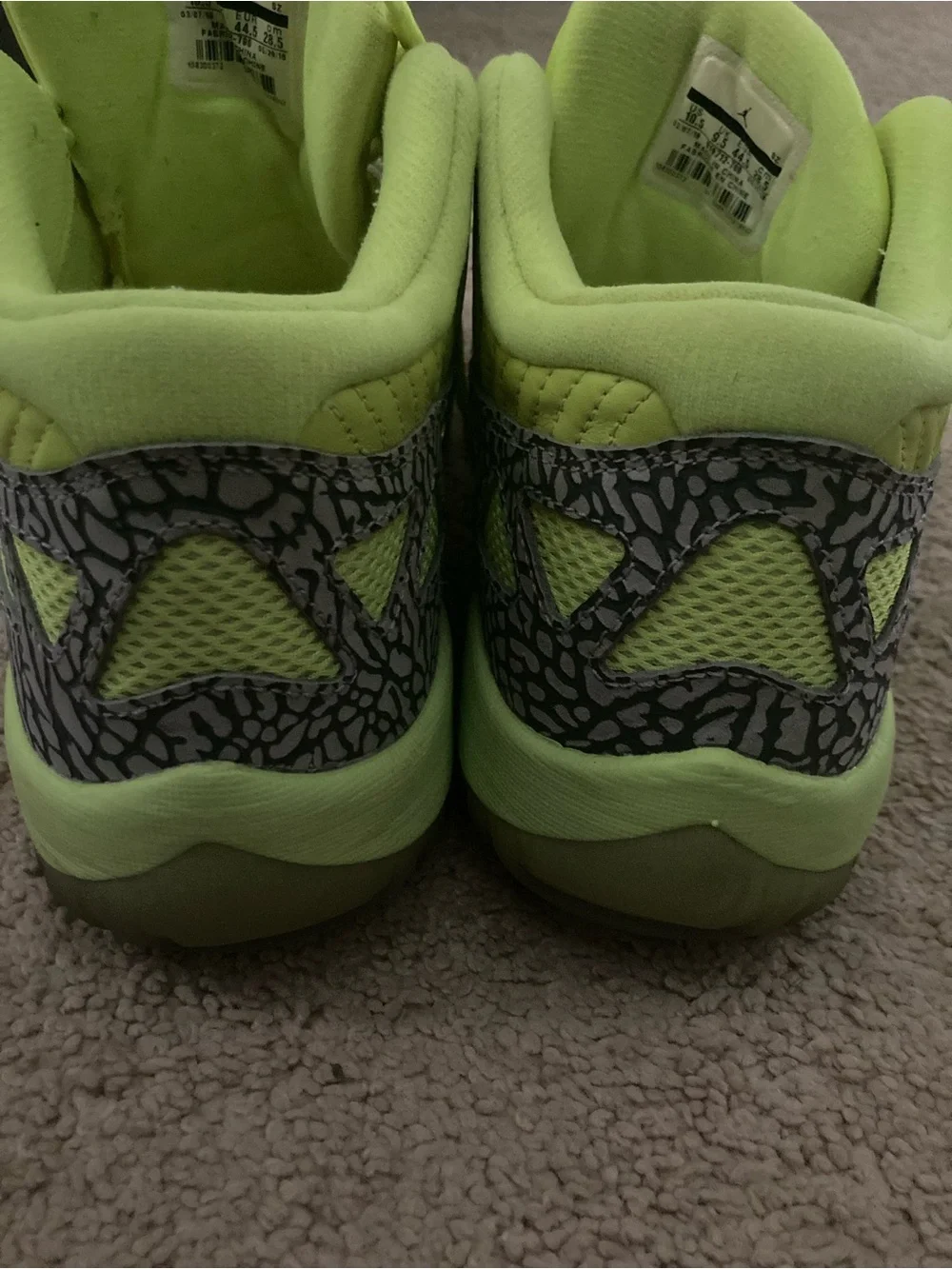 Jordan Men’s Neon Lime Basketball Sneakers with Grey Accent